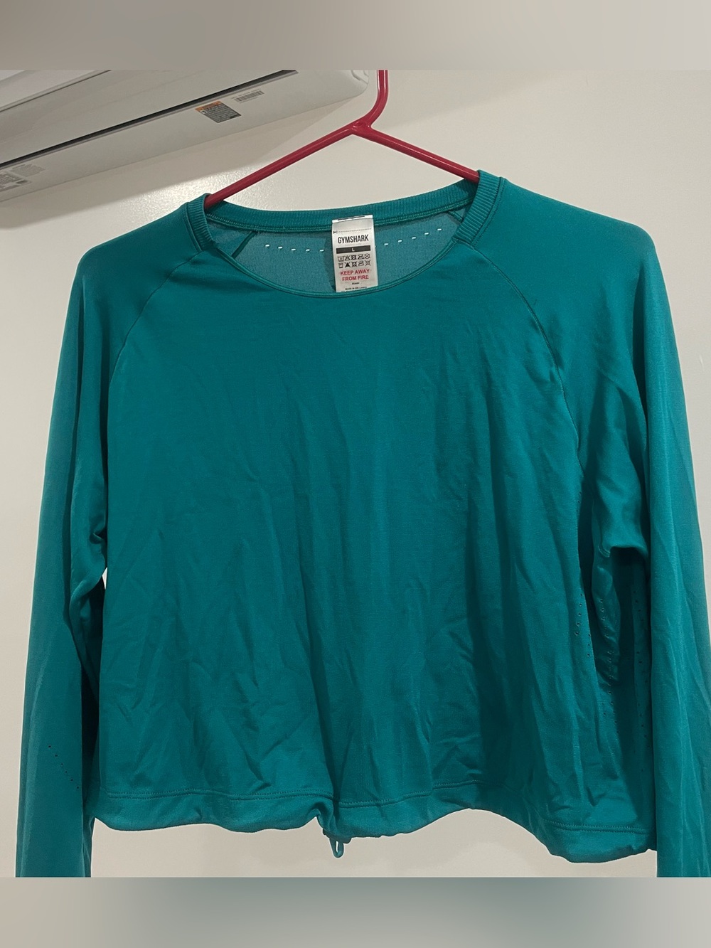 Gymshark Teal Green Long Sleeve Crop Top